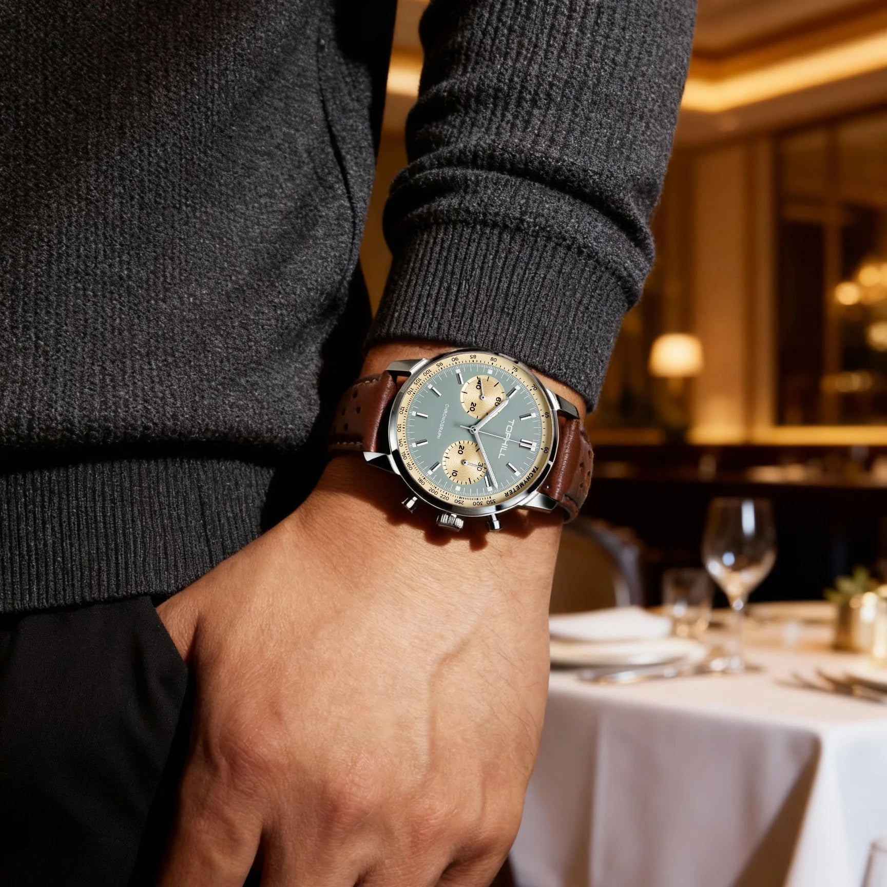 TOPHILL Chronograph Watch Racing Watch Seagull - Product Image 5