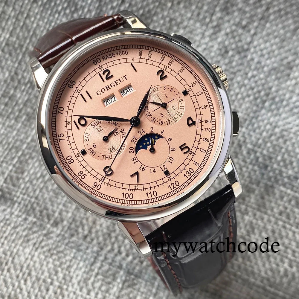 vastara - corgeut horizon master moonphase automatic watch watch 17 - casual unisex timepiece with stainless steel (USA)