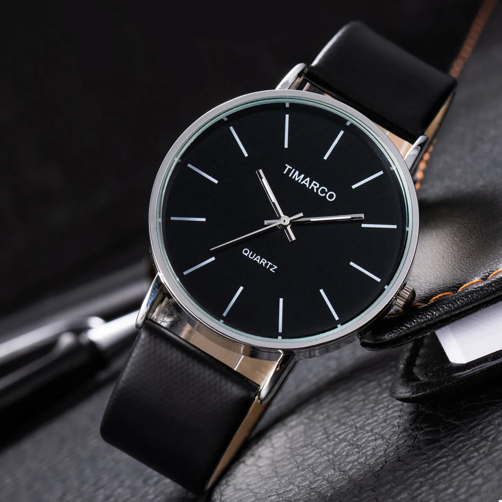 vastara - lunare minimalist leather quartz watch watch detail - quartz movement movement, waterproof, waterproof elegant