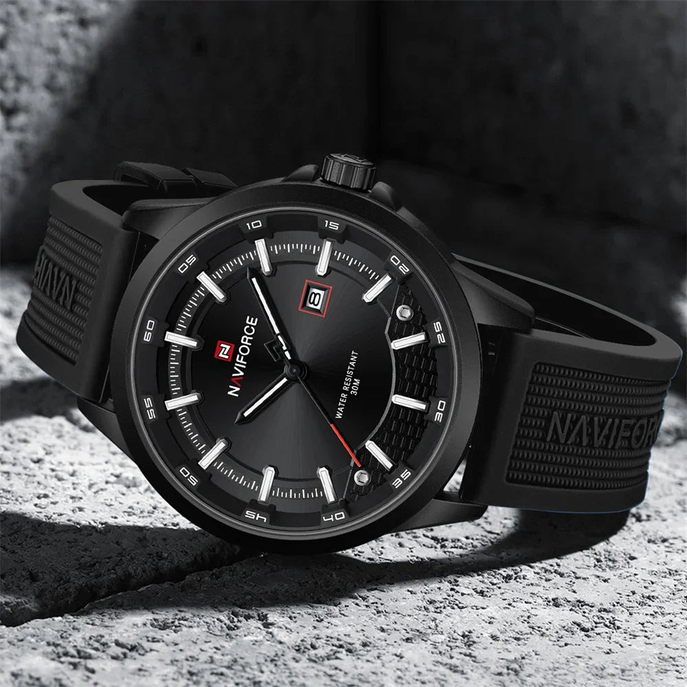 VASTARA vastara naviforce sport military auto date silicone rubber original clock 9248 unisex timepiece - stainless steel