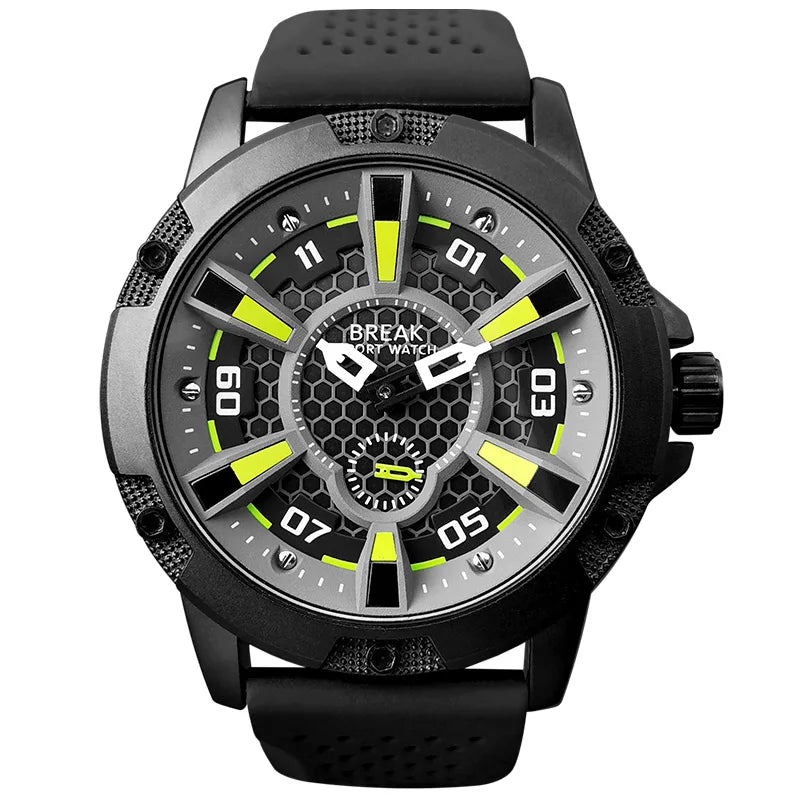 vastara break casual sport es rubber strap military reloj watch 6 - casual unisex timepiece with stainless steel (USA)