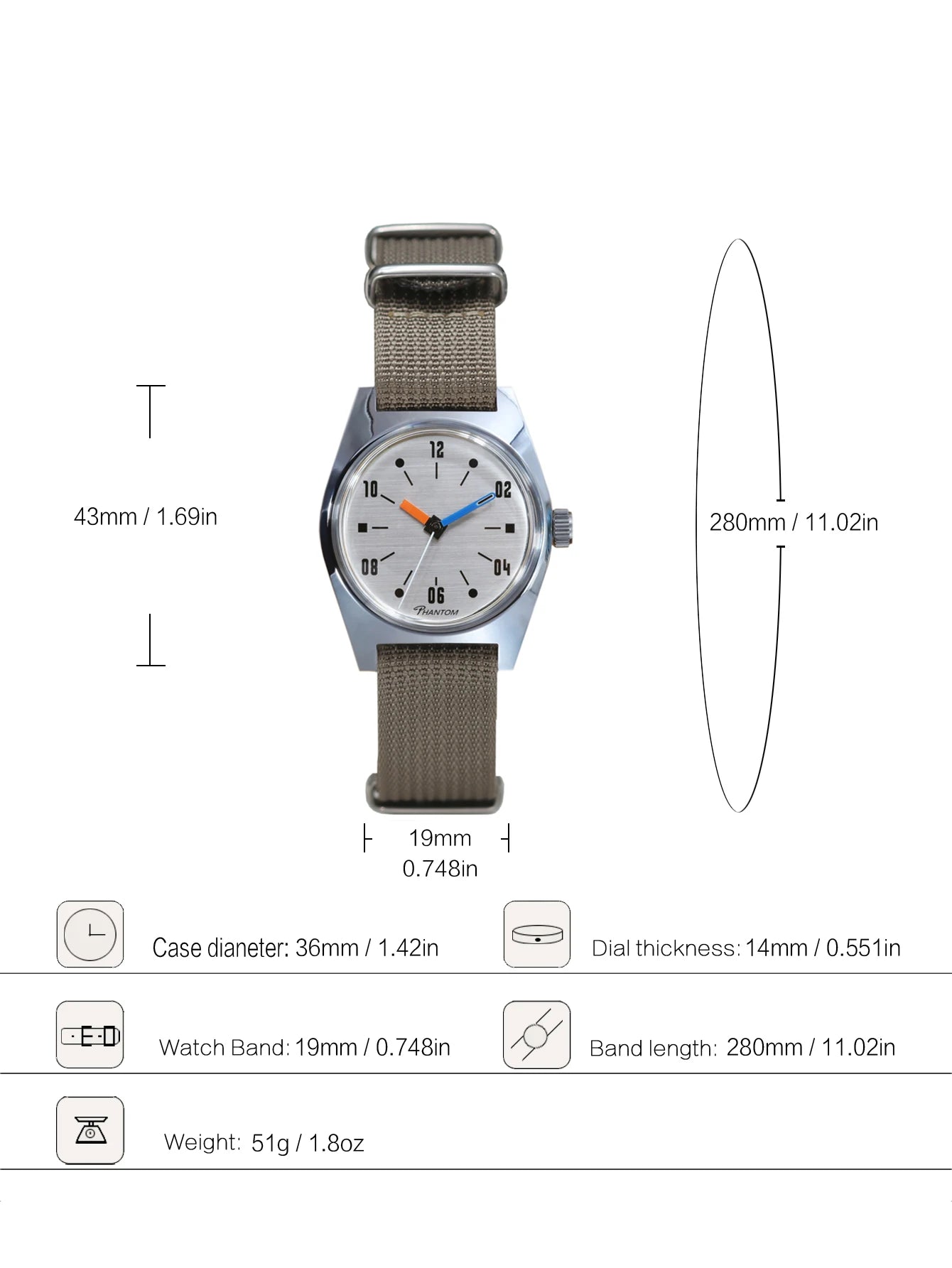 vastara 7120 hand wind 36mm retro business watch 5 - business unisex timepiece with stainless steel (USA)