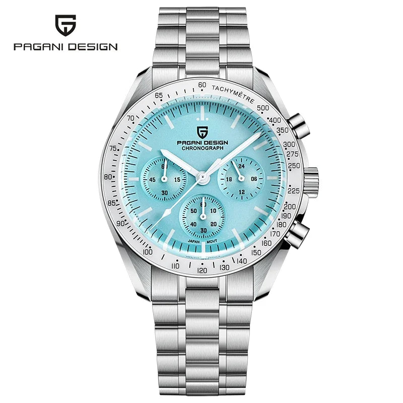 vastara sapphire pagani design s es chronograph sport stainless steel clock relogio watch 58 - classic unisex timepiece with