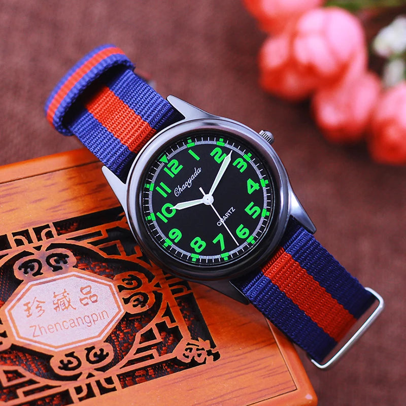Chaoyada Woman Man Color Stripe Canvas Strap Wrist - Product Image 4