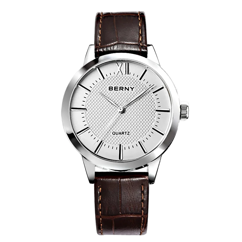 BERNY Men Quartz Watch Waterproof Miyota Movement - Luxury Watch with precision timepiece