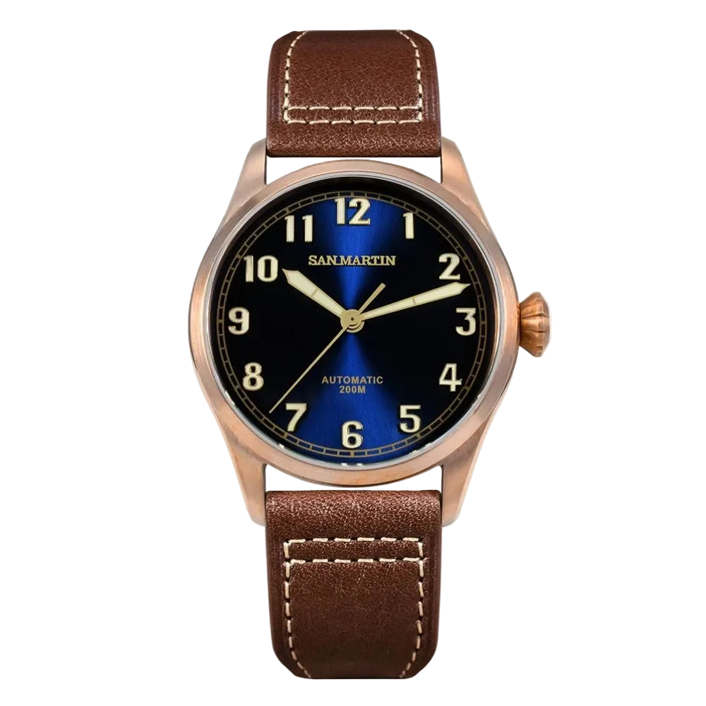 San Martin mm Retro Men Diver Watch CuSn Bronze - Luxury Watch with precision timepiece