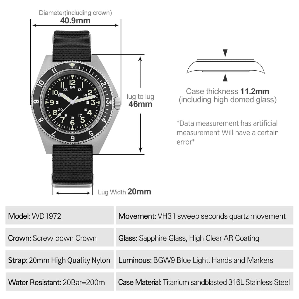 VASTARA vastara sapphire dives wd1972 vh31 sweep seconds unisex timepiece - stainless steel stainless steel watch (USA)