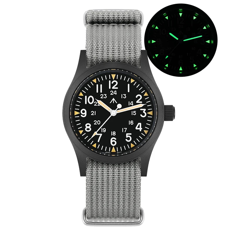 vastara - militado vintage field watch sweep second quartz watch 42 - casual luxury timepiece timepiece with waterproof (USA)