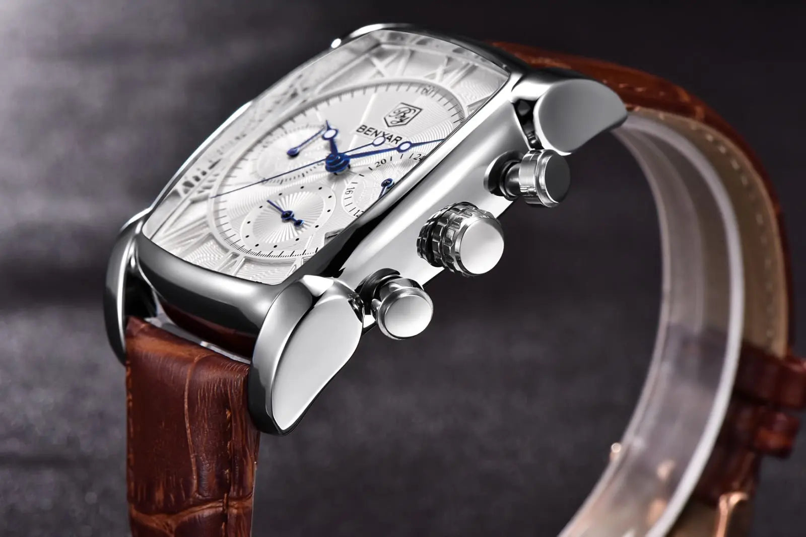 vastara relogio masculino s es chronograph leather military sport rectangle watch 10 - classic unisex timepiece with