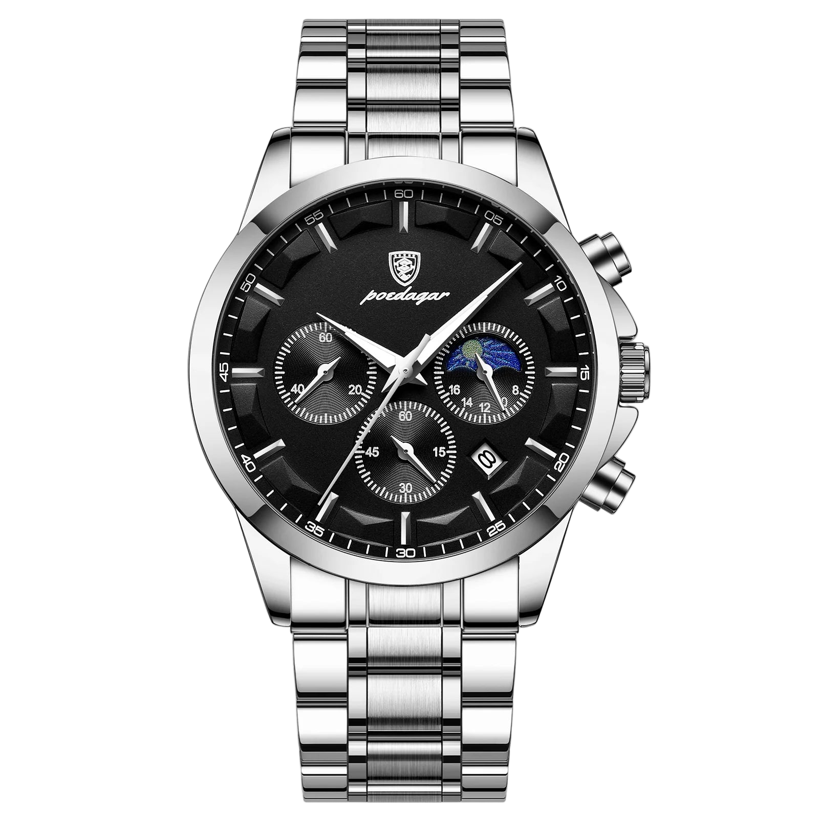 vastara - poedagar vanguard - casual unisex watch with chronograph in gold stainless steel (USA)