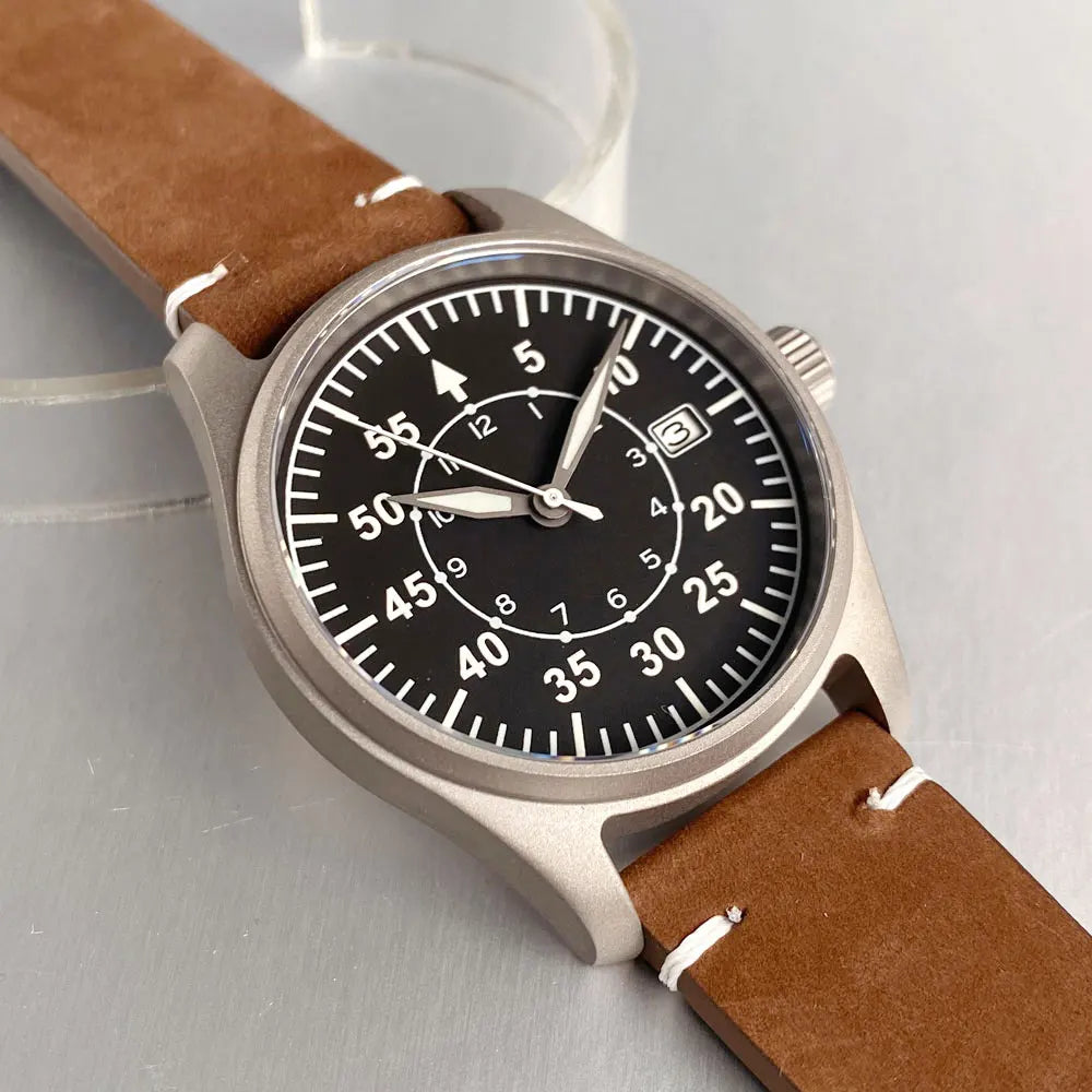 Tandorio mm Titanium Case Titanium Hands Pilot - Product Image 10