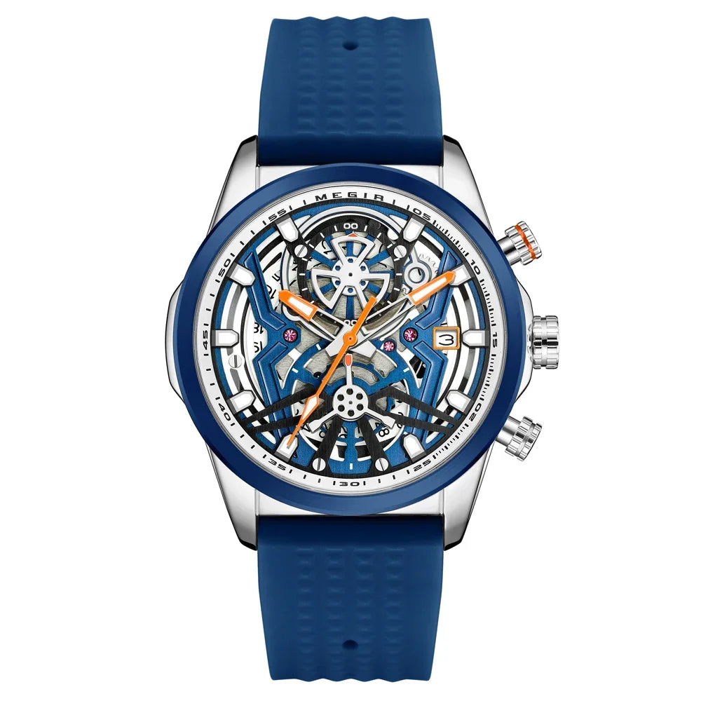 vastara sport chronograph with auto date luminous hands watch 9 - modern unisex timepiece with chronograph (USA)