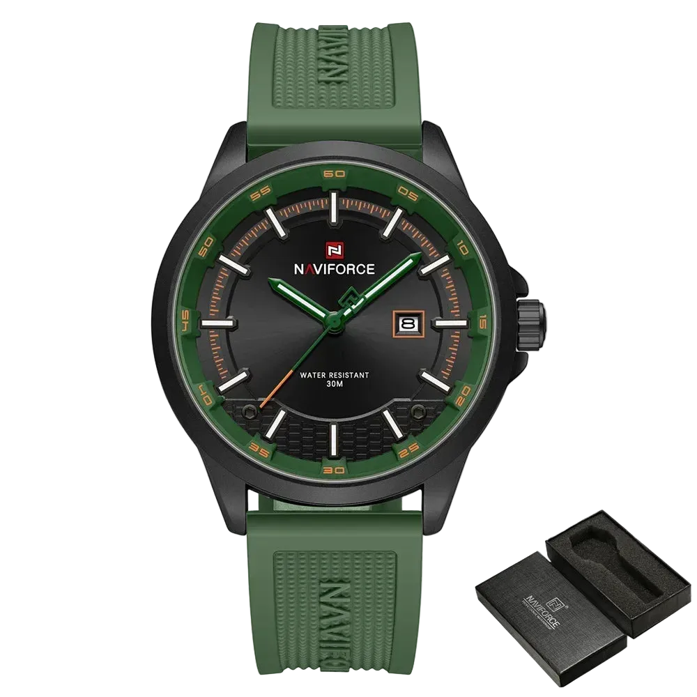 vastara naviforce sport military auto date silicone rubber original clock 9248 watch 37 - classic unisex timepiece with