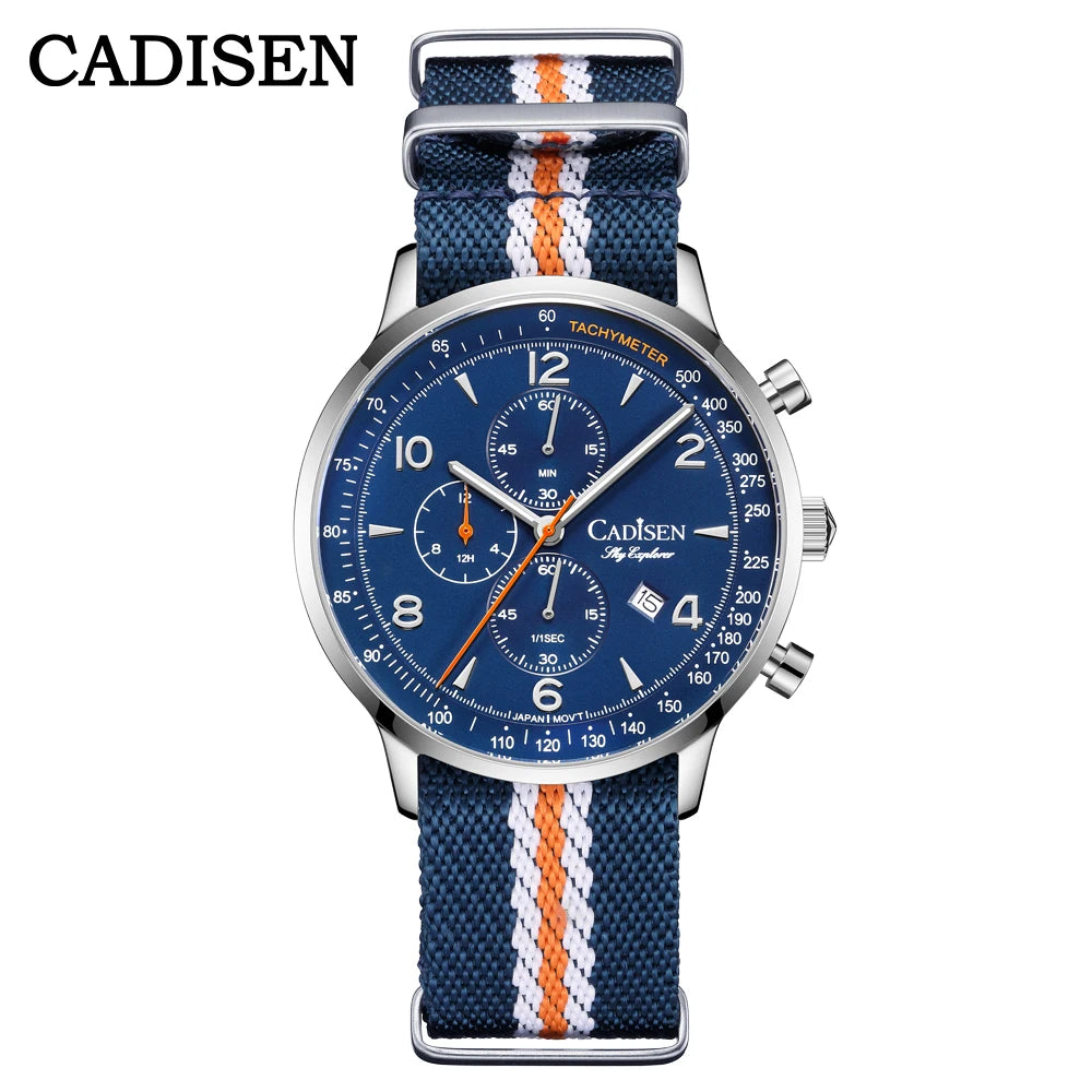 vastara chronograph cadisen chronograph s - chronograph watch 8 - classic unisex timepiece with chronograph (USA)