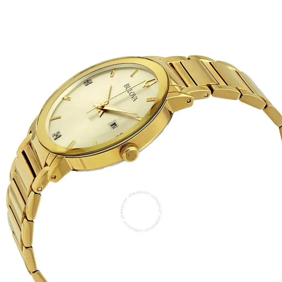 Bulova | Diamond Gold Dial Men's Watch D - Product Image 2