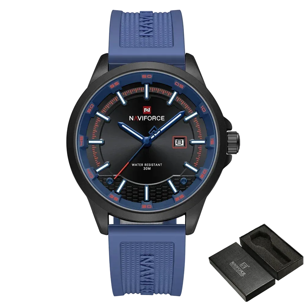 vastara naviforce sport military auto date silicone rubber original clock 9248 watch 34 - classic unisex timepiece with