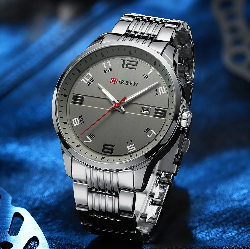 vastara men's automatic watch steel date luminous 42mm watch 6 - modern unisex timepiece with stainless steel (USA)