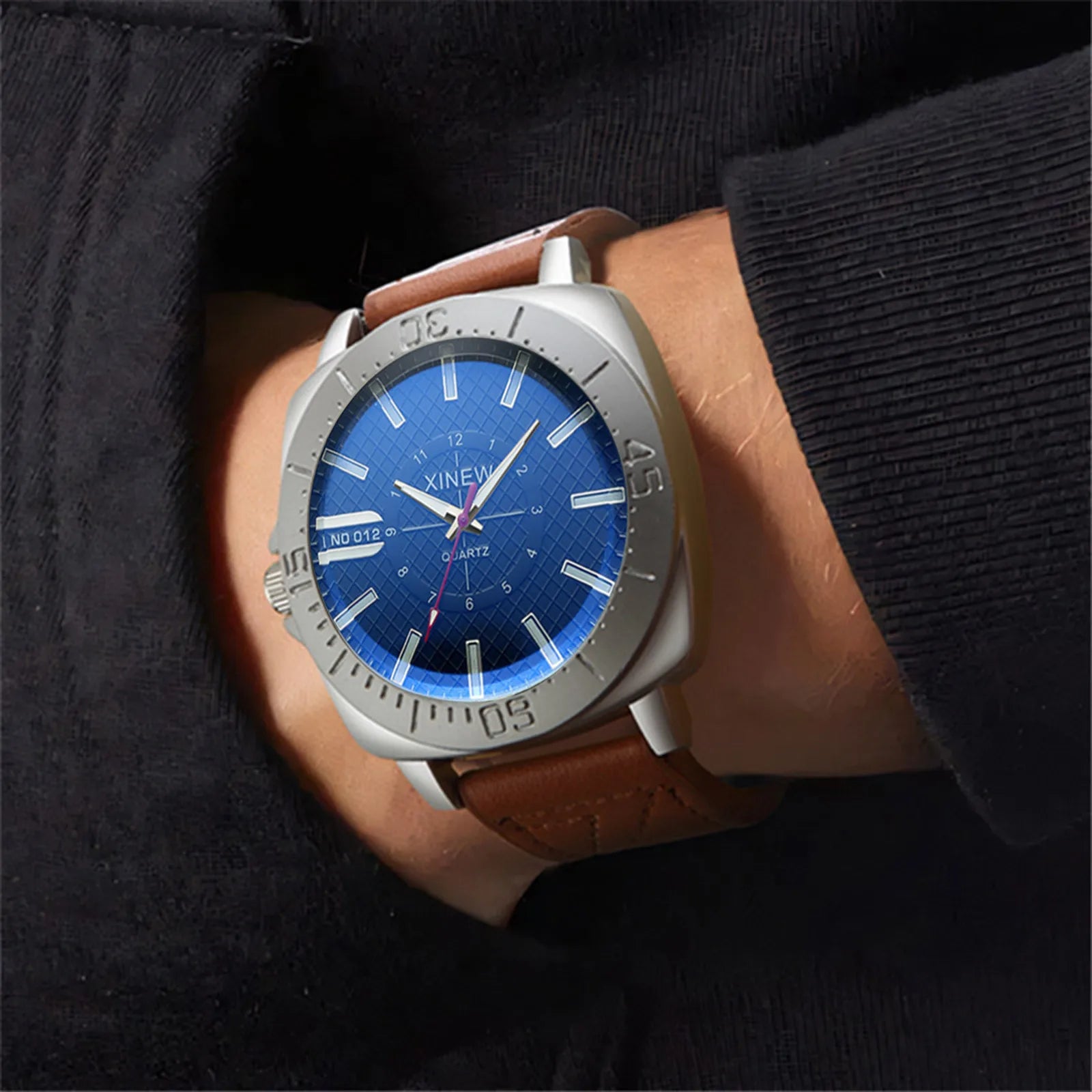 vastara hig-end simple business leather band strap glass minimalist round dial versatile daily outgoing watch 19 -