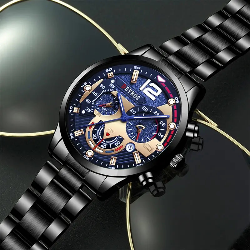 Fashion Mens Stainless Steel Watches Luxury Quartz - Product Image 4