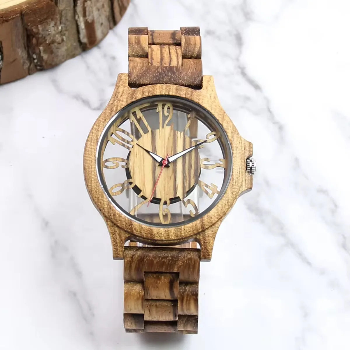 wooden watches for men handmade engraved wood watch analog quartz men's wooden watch - casual unisex watch with waterproof