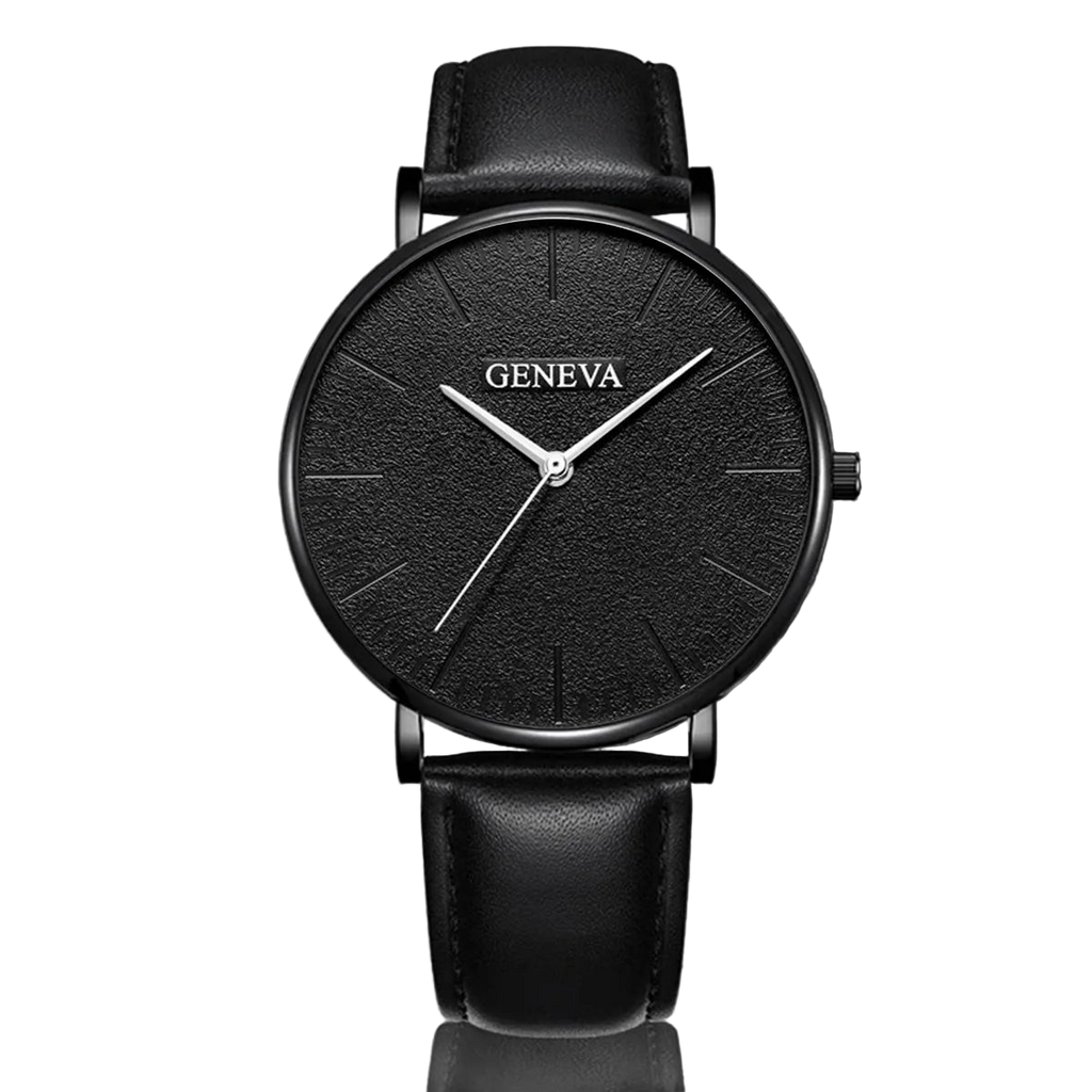 vastara luxury men’s watch & bracelet set – brown leather quartz - casual unisex watch with quartz in brown leather band