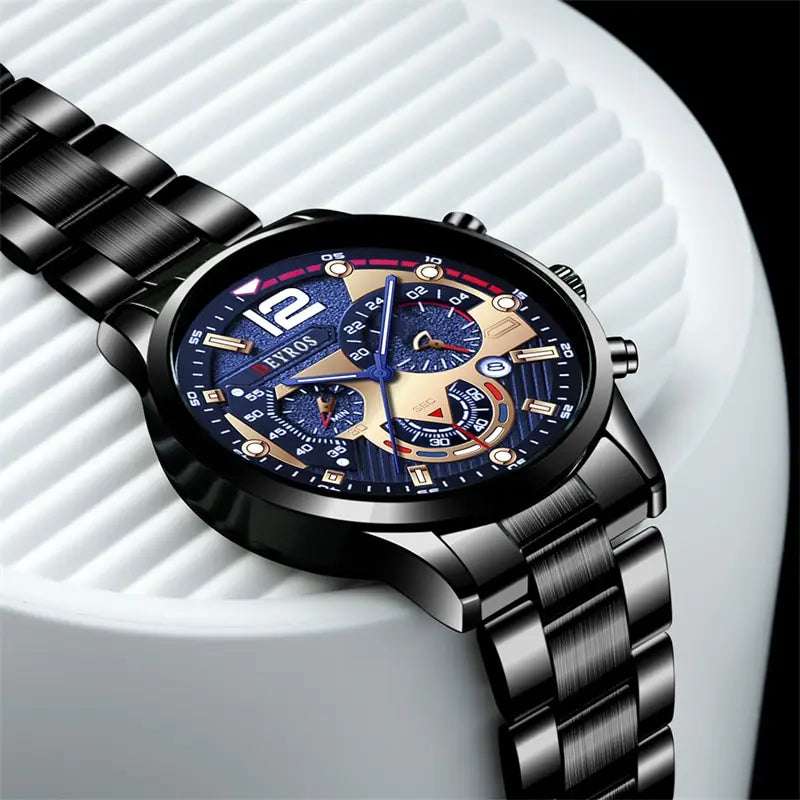 Fashion Mens Stainless Steel Watches Luxury Quartz - Product Image 5