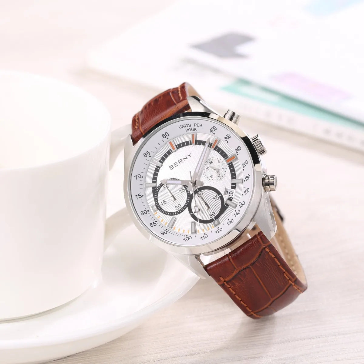 vastara berny 's multifunction chronograph luminous cool sports watch detail - reliable movement, chronograph, waterproof