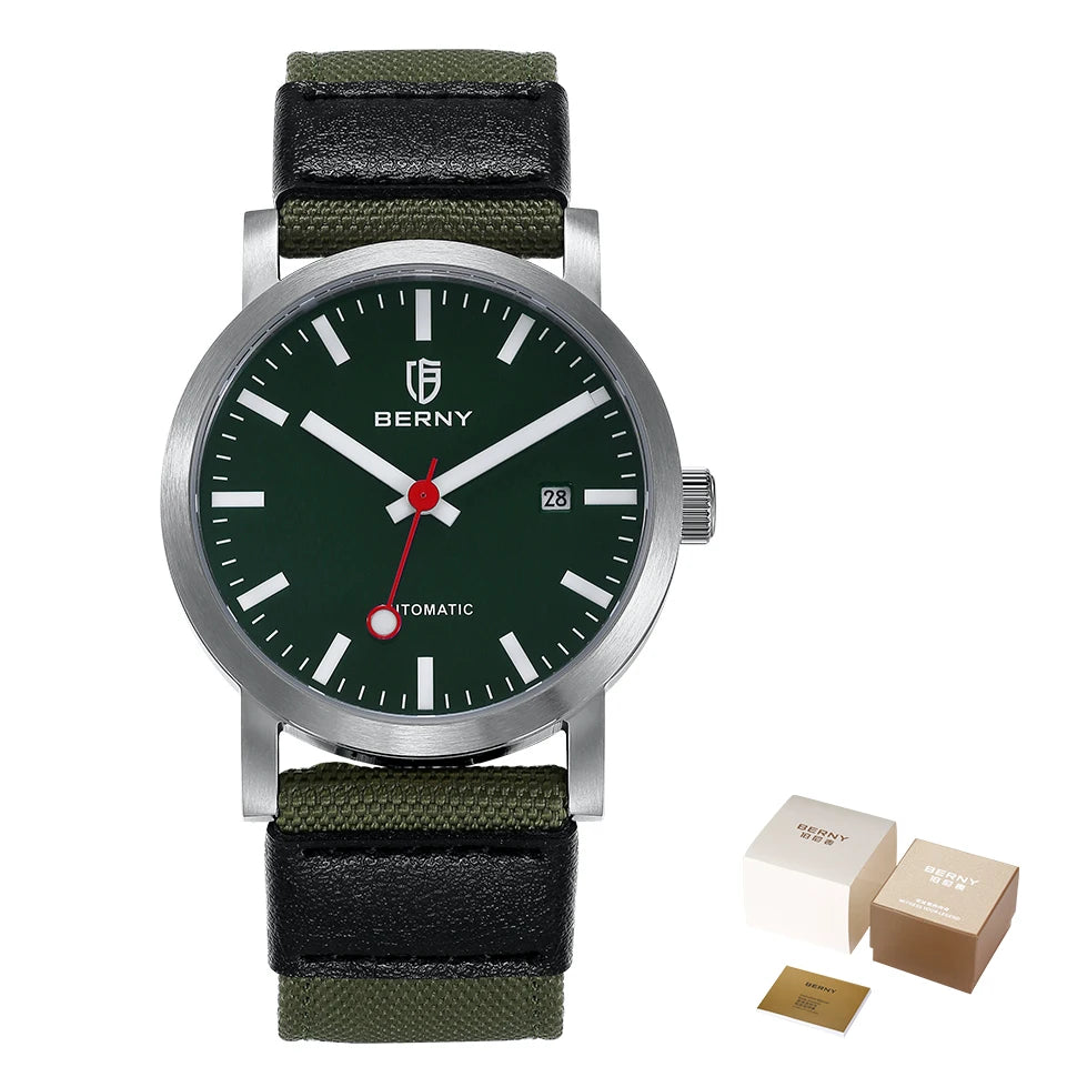 vastara berny 50m miyota 8215 classic railroad for watch 25 - classic unisex timepiece with stainless steel (USA)