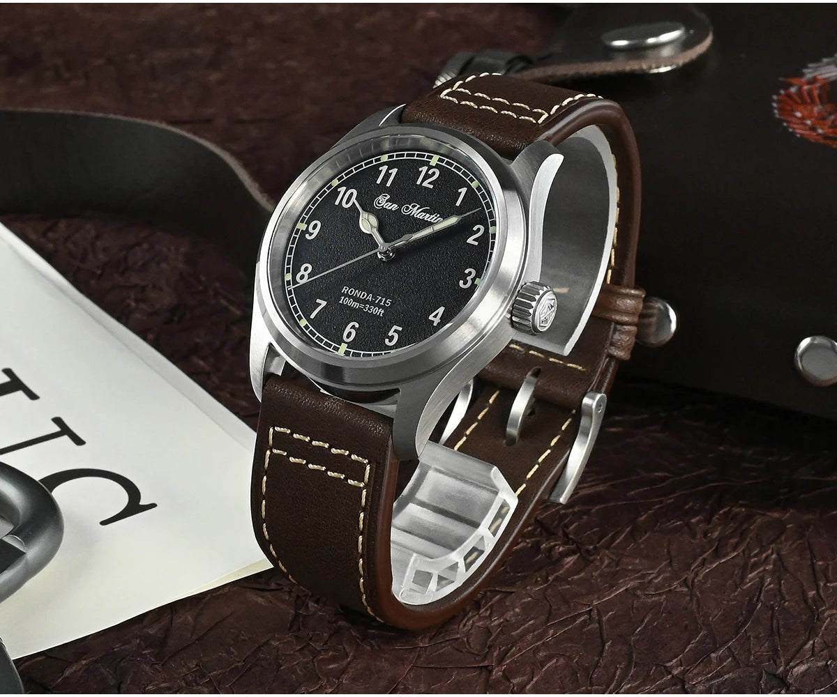 San Martin mm Ronda Quartz Watch Men Simple - Product Image 10