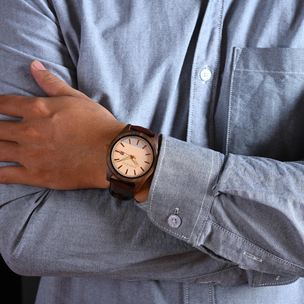 vastara bobo bird men’s wooden watch watch 11 - classic unisex timepiece with stainless steel (USA)