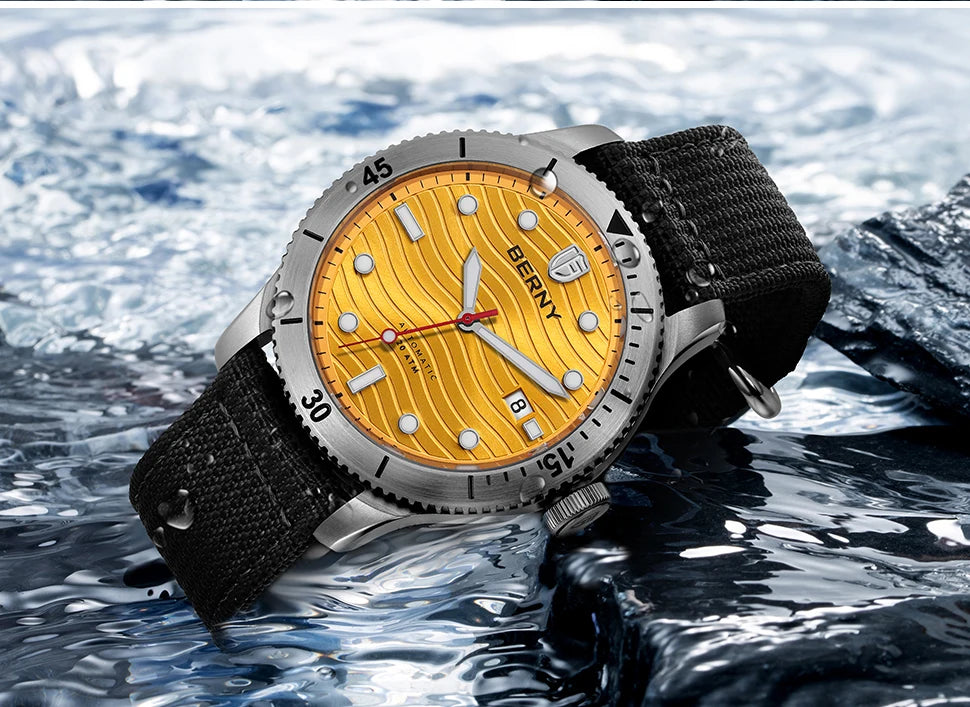 vastara berny diving for pt5000 luminous sapphire sport divers watch 24 - classic unisex timepiece with stainless steel (USA)