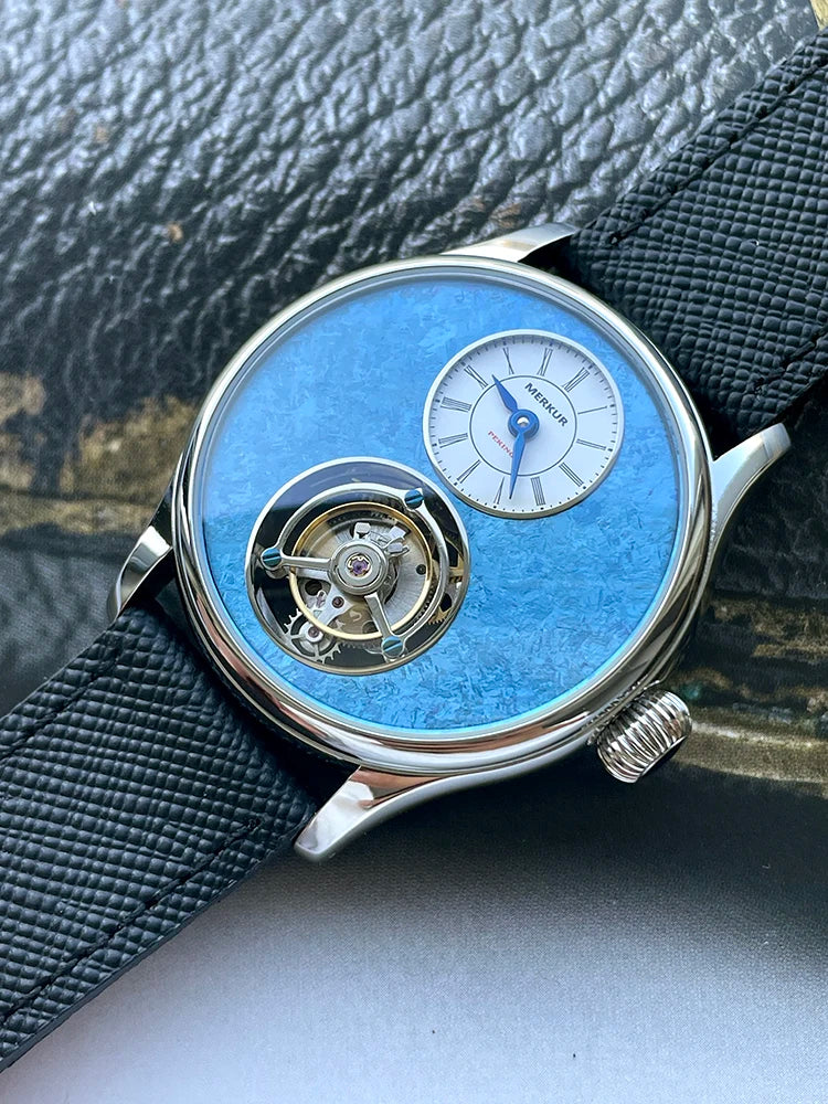 VASTARA vastara merkur 100% tourbillon 's titanium ice flower dial sapphire for wristes relogio masculino unisex timepiece -