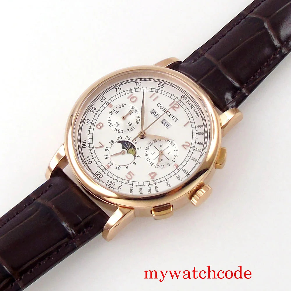 vastara - corgeut horizon master moonphase automatic watch watch 34 - casual unisex timepiece with stainless steel (USA)