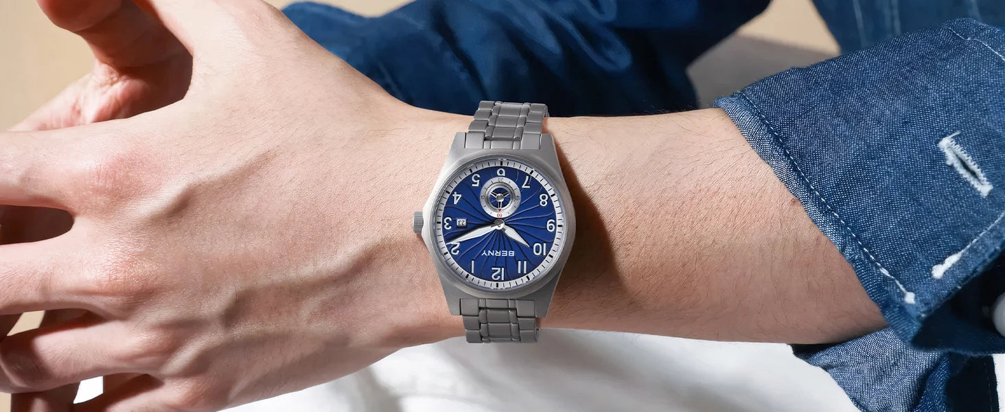 vastara berny full titanium super luminous with sapphire st1731 watch 15 - classic unisex timepiece with stainless steel