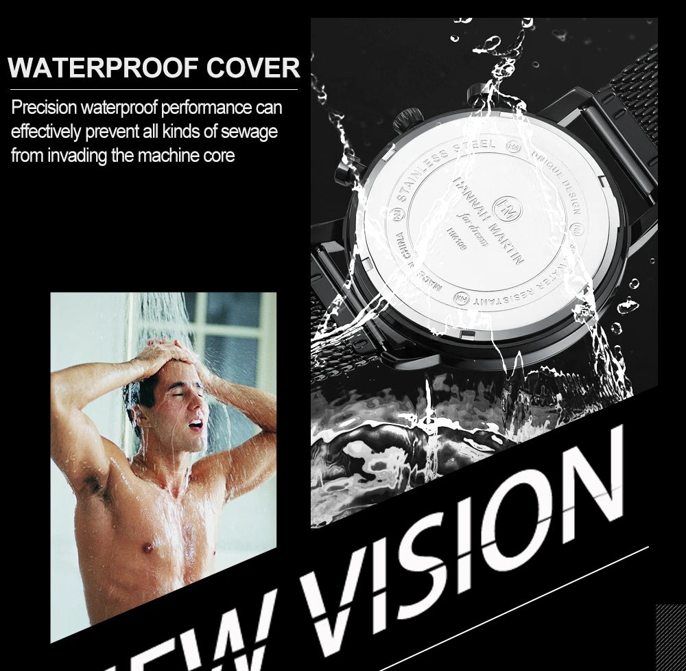 vastara business stainless steel watch 16 - business unisex timepiece with stainless steel (USA)