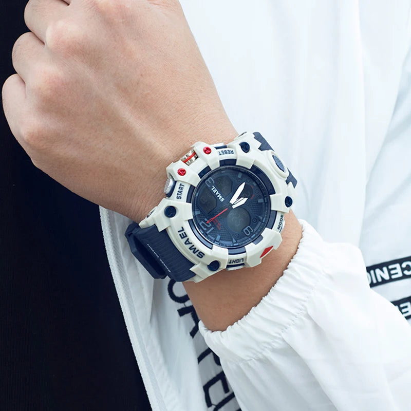 vastara sport military for alarm clock stop led digital back light dual time display 8008 's watch 9 - modern unisex