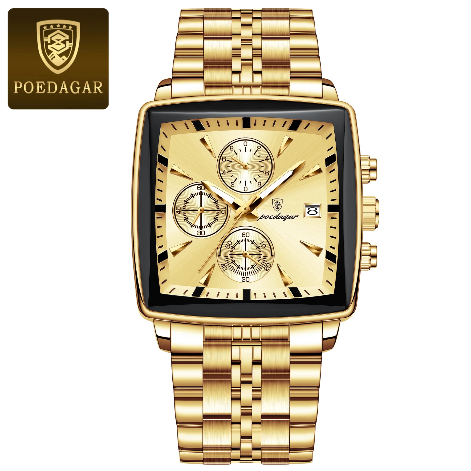 vastara chronograph poedagar luminous - chronograph design watch 8 - classic unisex timepiece with chronograph (USA)