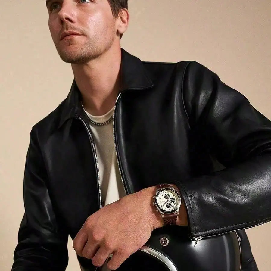 vastara - fossil man watches genuine leather watch 5 - casual unisex timepiece with stainless steel (USA)