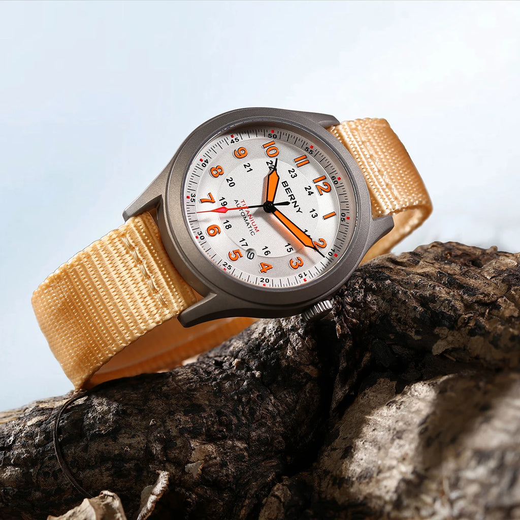 vastara berny full titanium es for sapphire super luminous field pilot date sports easy read watch 31 - sports unisex