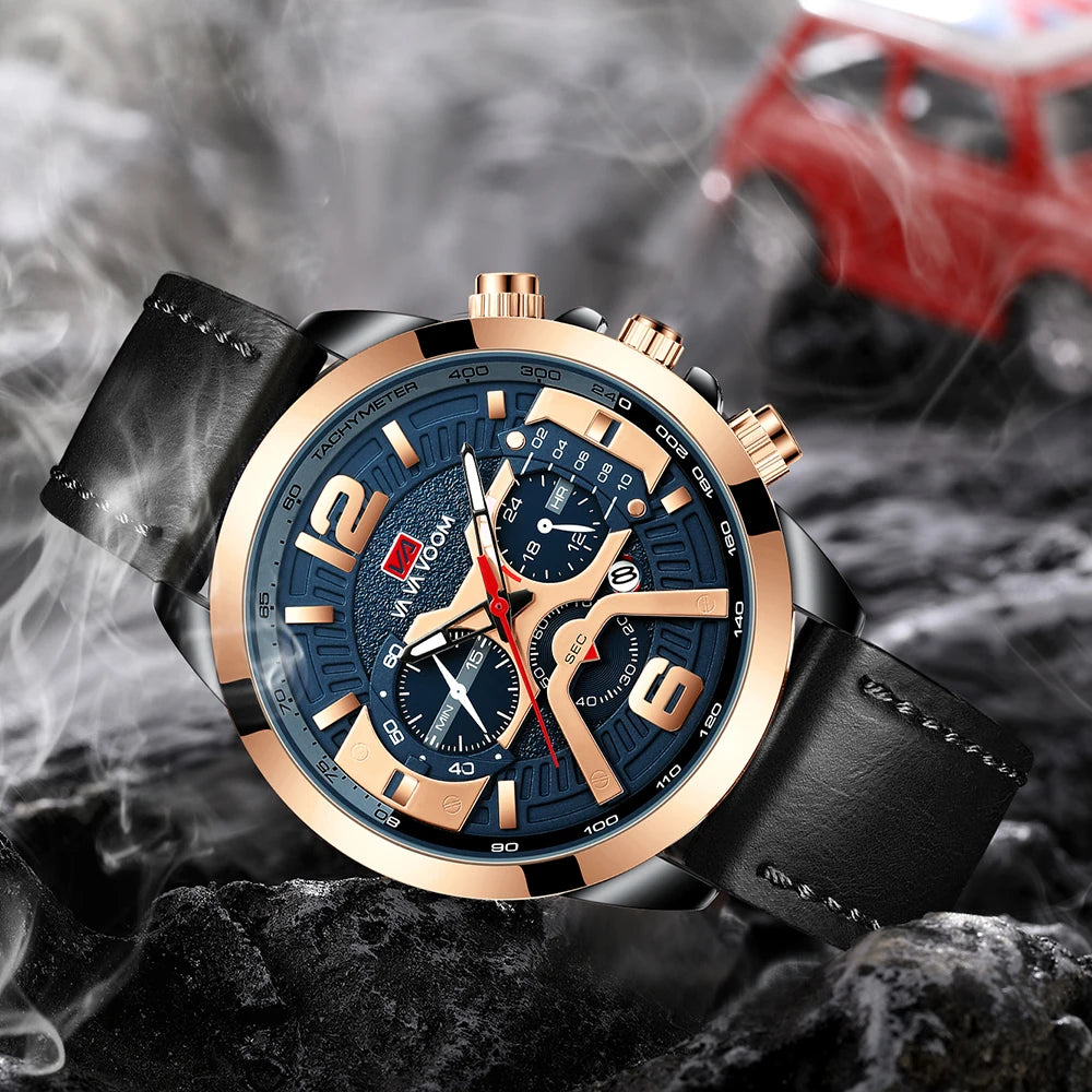 Pilot Calendar Quartz Men Wristwatch Chronograph - Product Image 3