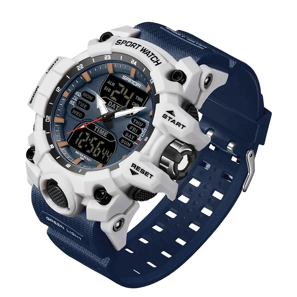 vastara sanda g 's electronic military outdoor sports led analog digital dual display 50m chronograph watch 38 - sports