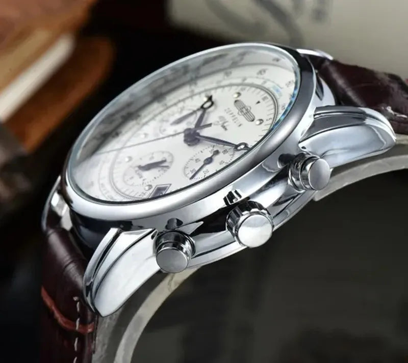 vastara s leather band zeppelin airship business - genuine leather genuine leather watch 8 - business unisex timepiece with