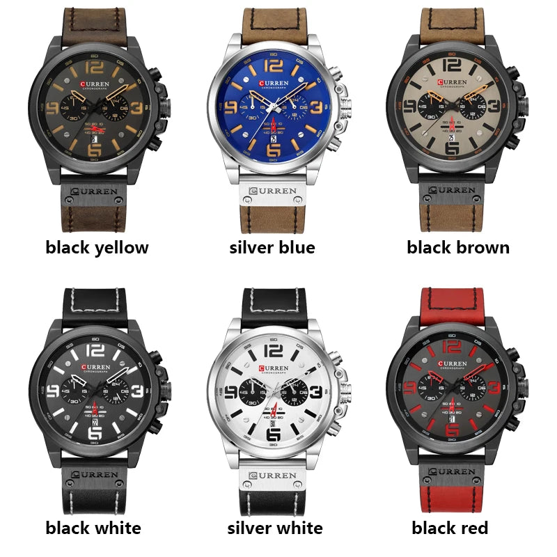 Watch Men Brand Luxury CURREN Fashion Leather - Product Image 3