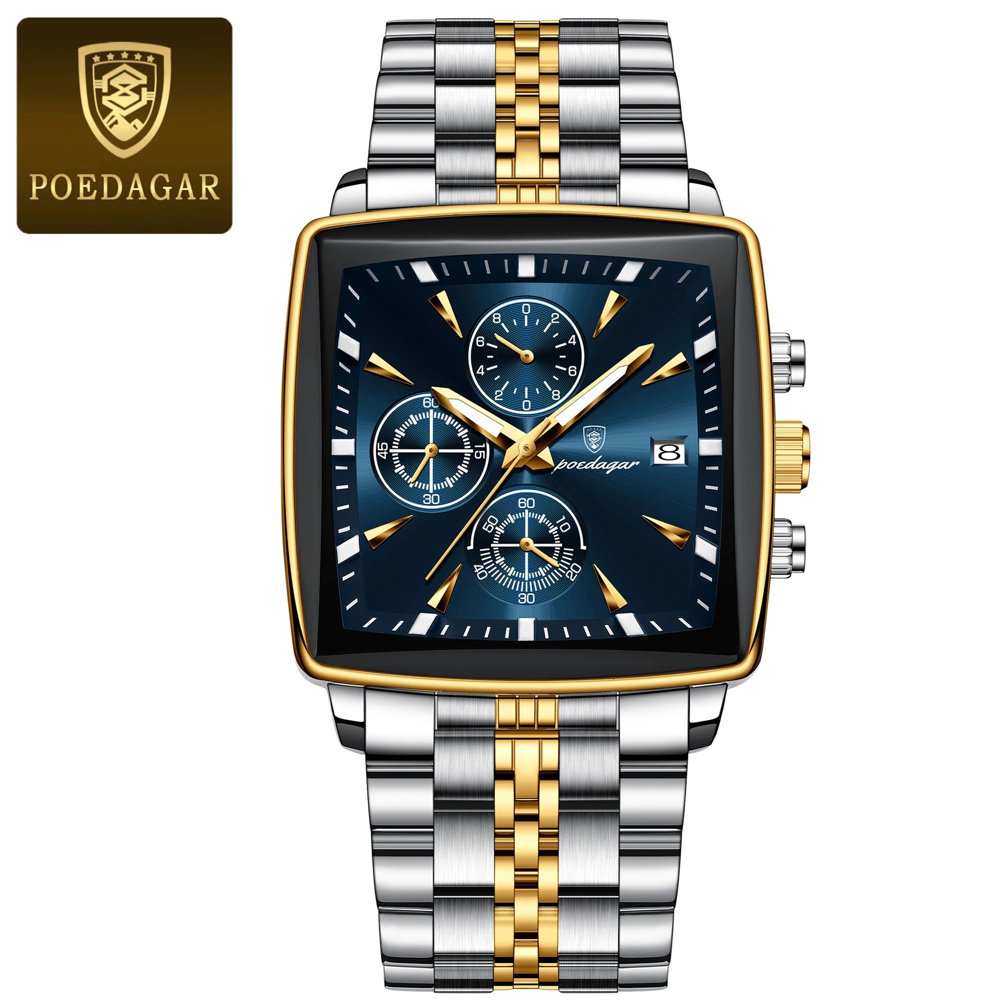 vastara chronograph poedagar luminous - chronograph design watch 15 - classic unisex timepiece with chronograph (USA)