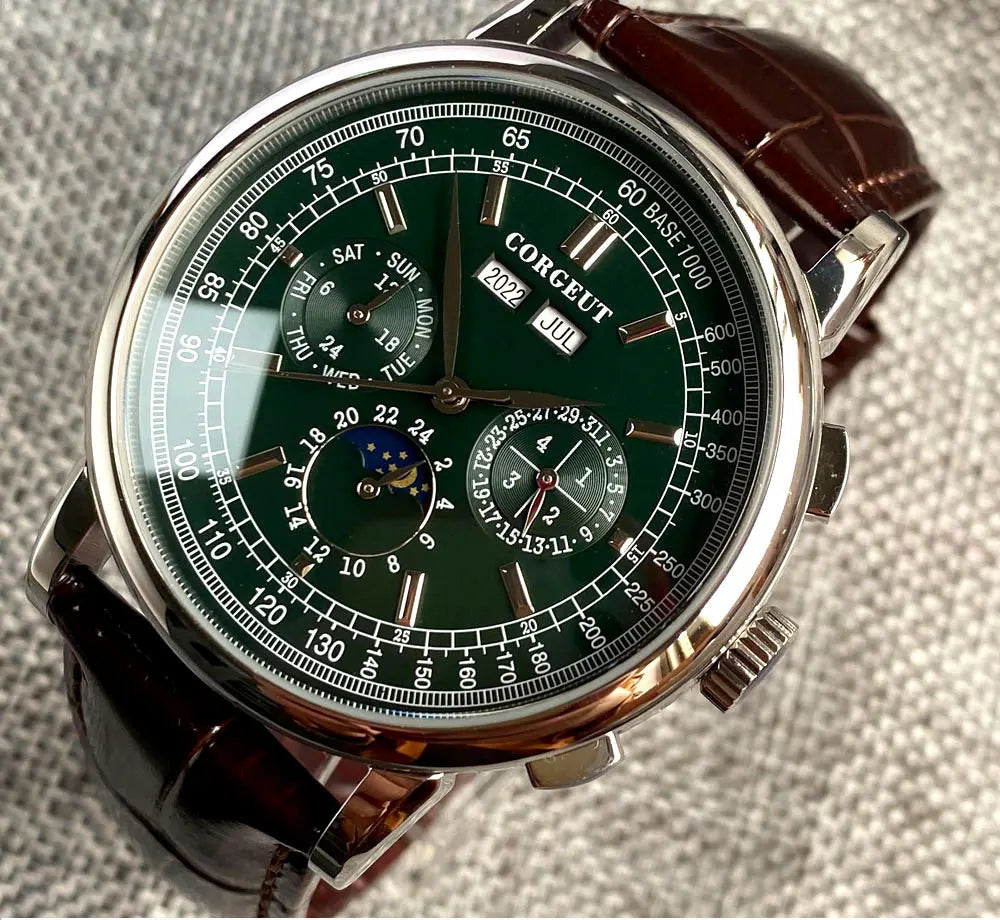 vastara - corgeut horizonmaster 42mm automatic calendar watch for men watch 27 - casual unisex timepiece with stainless