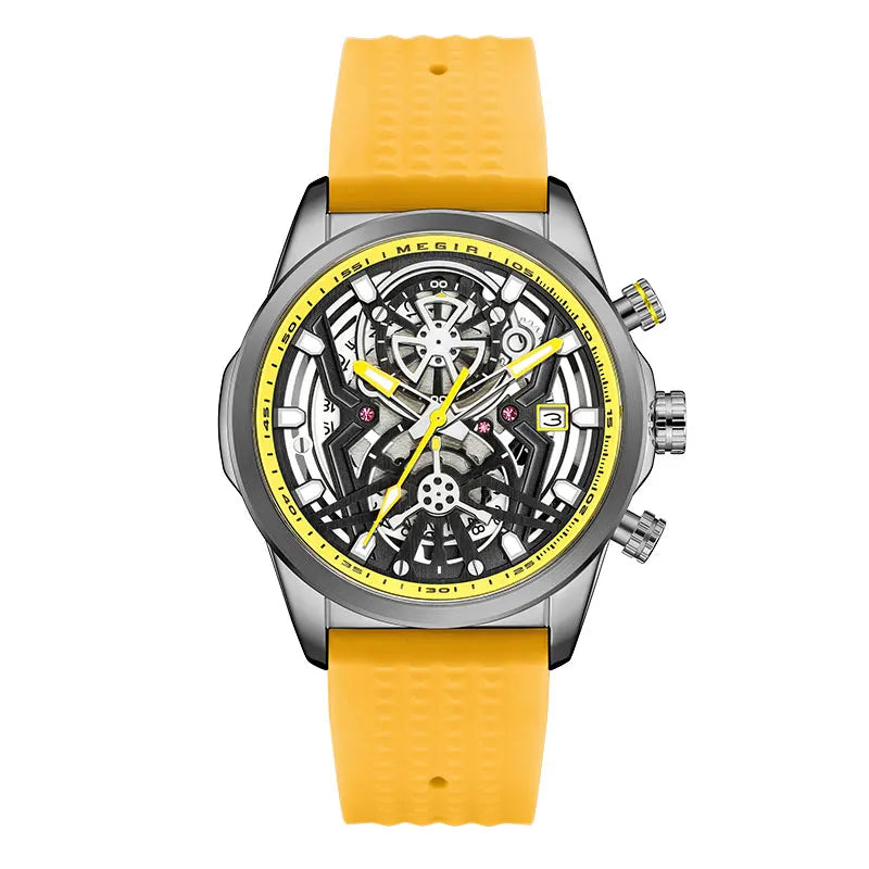 VASTARA vastara megir chronograph yellow strap luminous unisex timepiece - chronograph stainless steel watch (USA)