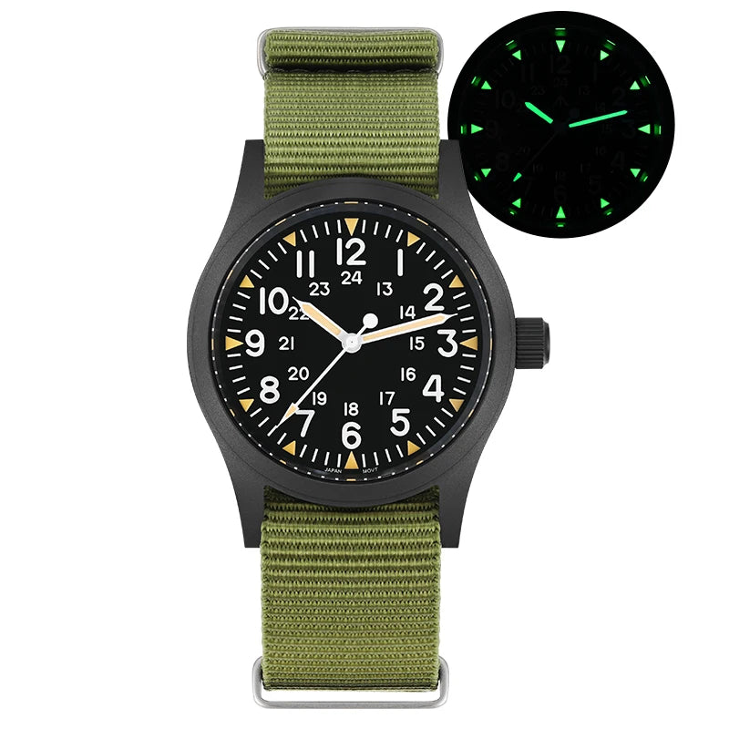 vastara - militado vintage field watch sweep second quartz watch 40 - casual luxury timepiece timepiece with waterproof (USA)