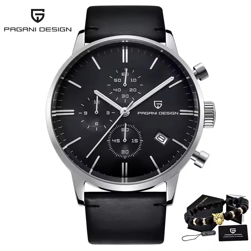 vastara genuine leather pagani design es multi time zone watch 29 - classic unisex timepiece with stainless steel (USA)