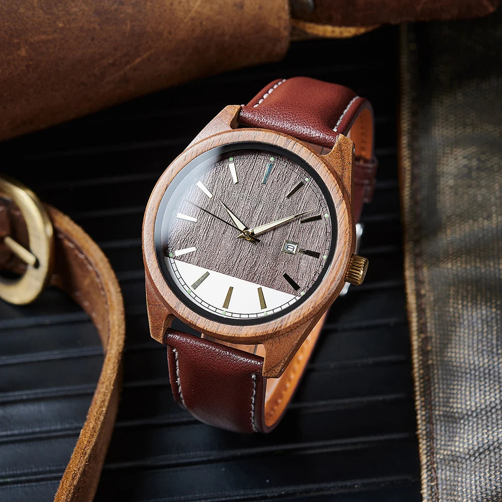 vastara bobo bird men’s wooden watch watch 7 - classic unisex timepiece with stainless steel (USA)