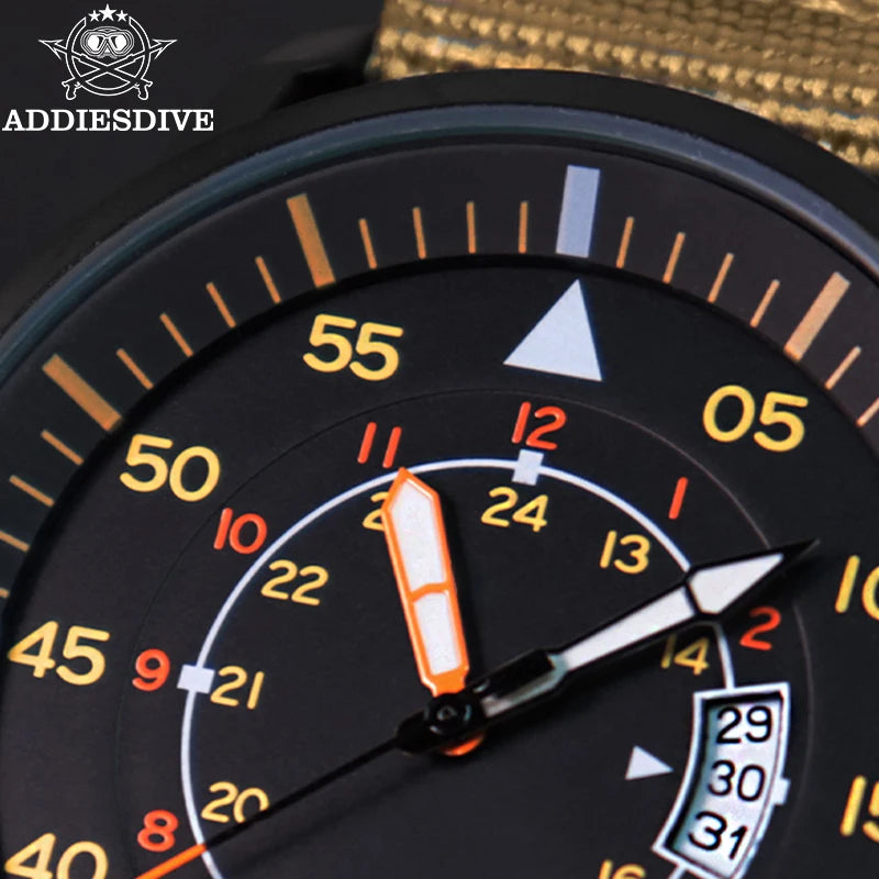 vastara addiesdive 's analog 50m luminous sports large dial 's with nylon strap watch 5 - sports unisex timepiece with